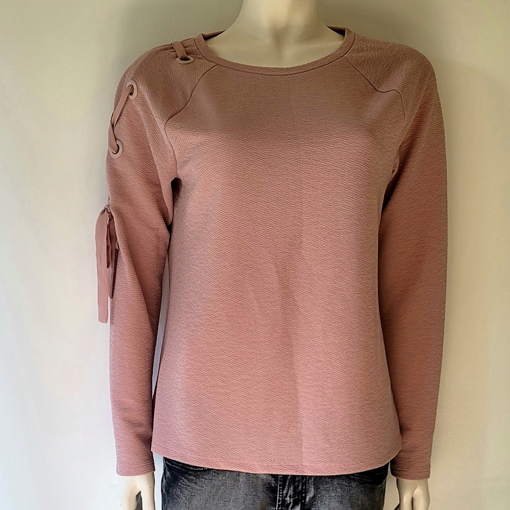 Ivanka Trump Lace Up Long Sleeve Top Size M